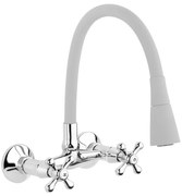 Invena Roma, nástenná batéria s elastickým ramenom 150mm, šedá-chrómová, INV-BC-24-E5S-L