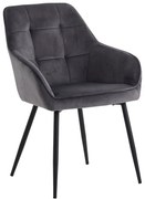 Sivé čalúnené jedálenské kreslá v súprave s podrúčkami 2 ks Nolan Square – Unique Furniture