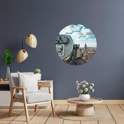 PIPPER. Textilná kruhová nálepka na stenu "New York 2" Veľkosť: 60 cm