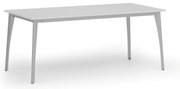 Rokovací kancelársky stôl PRIMO OMEGA, 180x90 cm, sivá podnož, biela