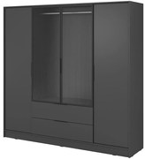 Skriňa Kelly 4D RM grafit s LED