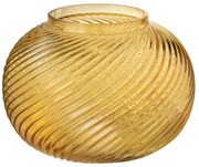 Žltá sklenená okrúhla váza Stripes L - Ø 20*17 cm