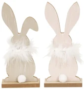Stojaci drevený zajačik FLUFFY BUNNY 19 cm - viac variantov