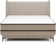 Manželská posteľ 140cm Dalmo (rošt/úl. priestor) (béžová stredná/čierna)