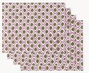 Ručne tlačené bavlnené prestieranie Azra, 4 ks