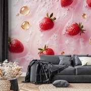Fototapeta - Jahody v bublinách (147x102 cm)