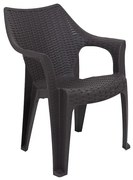 Plastová stolička Ratan hnedá