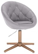LuxuryForm DESIGN Kreslo VERA na zlatom kríži - šedé
