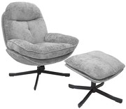 Kreslo Karmen s podnožkou svetlosivá