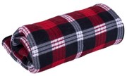 Deka fleece kocka vínová, 150 x 200 cm