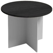 Rokovací stôl s guľatou doskou PRIMO GRAY, priemer 100 cm, sivá/wenge