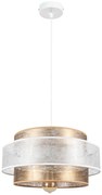 Luster na lanku GABI 1xE27/60W/230V zlatá/biela pr. 40 cm