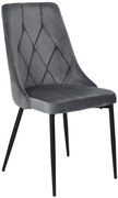 Jedálenská stolička LINCOLN zamatová, grafitová