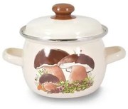 Toro Smaltovaný hrniec s pokrievkou Hríby 1,5 l, bucľatý