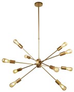 Searchlight 29010-10GO - Luster na tyči ALPHA 10xE27/60W/230v zlatá