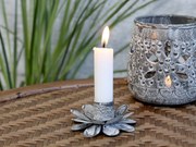 Zinkový antik svietnik na úzku sviečku Flower - 7*9*5cm