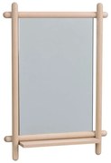 Nástenné zrkadlo s poličkou s dreveným rámom 52x74 cm Milford - Rowico