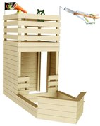 Drevený detský domček HACKER 133x315x228 cm