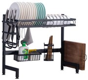 Poschodový odkvapkávač na riad na drez, dvojitý