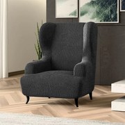 Bielastické poťahy COSTINA antracit kreslo ušiak (š. 60 - 110 cm)