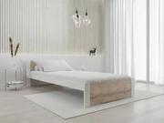 Posteľ IKAROS 90 x 200 cm, biela/dub sonoma Rošt: S latkovým roštom, Matrac: Bez matraca