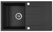 Kuchinox Laut, 1-komorový granitový drez 760x440x174 mm + sifón, čierna škvrnitá, LAV-SBZ_711Y