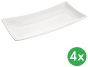 Servírovacia tácka MONA, 29,5 x 14,5 cm, porcelán, 4 ks