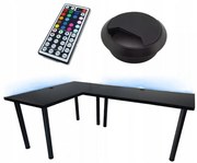 Písací Stôl Roh. Low Čierna 202x136x2,8 Model 2