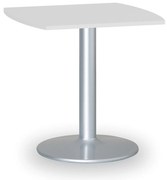 Konferenčný stolík ZEUS II, 66x66 cm, sivá podnož, biela