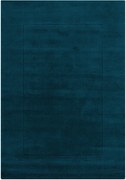 Tmavomodrý ručne tkaný vlnený koberec 160x230 cm Textured Wool Border – Flair Rugs