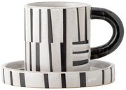 Čierno-biela šálka z kameniny 300 ml Frankie – Bloomingville