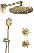 Deante Temisto, podomietková sprchová súprava s ručnou a hlavovou sprchou, mosadzná, DEA-NAC_M9QT