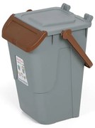 Plastový odpadkový kôš na triedenie odpadu ECOLOGY II, 35 l, sivá/hnedá