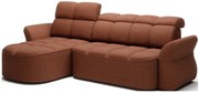 Rohová sedacia súprava BEN s elektrickým výsuvom sedadla, Ľavá, hnedo-oranžová (breona 45)