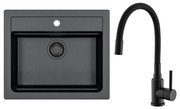 ALVEUS SETA23228 - Kuchynský drez ATROX+drezová batéria MINTAS 34cm granit/čierna
