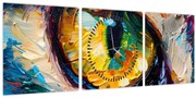 Obraz - Maľba mačacieho oka (s hodinami) (90x30 cm)