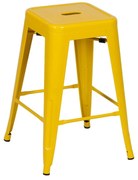 Žlté kovové barové stoličky v súprave 2 ks (výška sedadla 61 cm) – Ixia