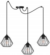 Závesné svietidlo Nuvola Spider 3, 3x drôtené tienidlo (výber z 2 farieb)