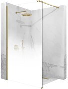Rea Aero Ombre, sprchová zástena Walk-In 90x195 cm, 8mm číre sklo s bielym vzorom, zlatý matný profil, REA-K2463