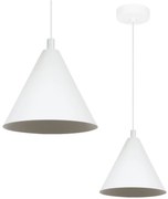 Závesné svietidlo Soho, 1x biele kovové tienidlo, (fi 14cm)