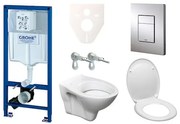 Cenovo zvýhodnený závesný WC set GROHE do ľahkých stien / predstenová montáž + WC Ceramia S-Line Pro 38528SET-KD