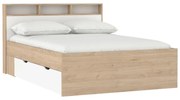 Dvojlôžková posteľ v dekore duba s úložným priestorom bez roštu 140x200 cm v prírodnej farbe Ikast – Tvilum