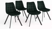 LuxuryForm DESIGN Stolička ORLEN VELUR - fľaškovozelená - SET 4 ks
