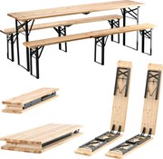 BANQUET SET - STÔL 220 x 50 x 77 cm + 2 LAVICE 220 x 25 x 47 cm - SKLADACIE *2829