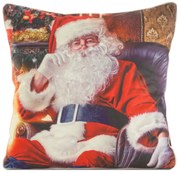 VIANOČNÁ DEKORAČNÁ OBLIEČKA NA VANKÚŠ SANTA3 45X45 CM VZOROVANÁ