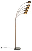 Dizajnová stojaca lampa tmavo bronzová so zlatom 5-svetlo - Sixties Marmo