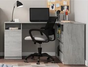 Rohový písací stôl Carlos, sivý betón%