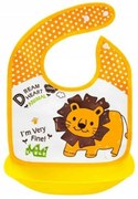 Silikónový podbradník s vreckom Lev, žltý