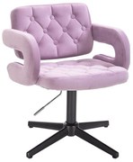 LuxuryForm DESIGN Stolička ADRIA VELUR na čiernom kríži - levanduľa