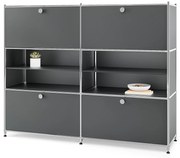 Kovová komoda »CN3« so 4 výklopnými priečinkami, šedá